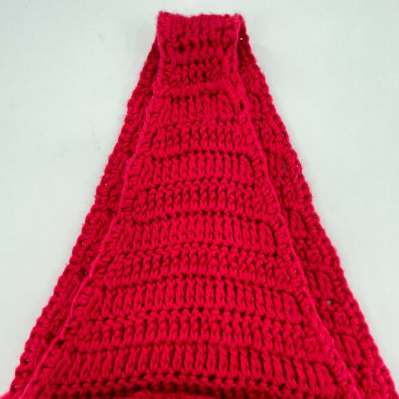 Handmade Red Crochet Granny Bottom Large Stretchy Shoulder Bag Market Tote Tote - Picture 6 of 11